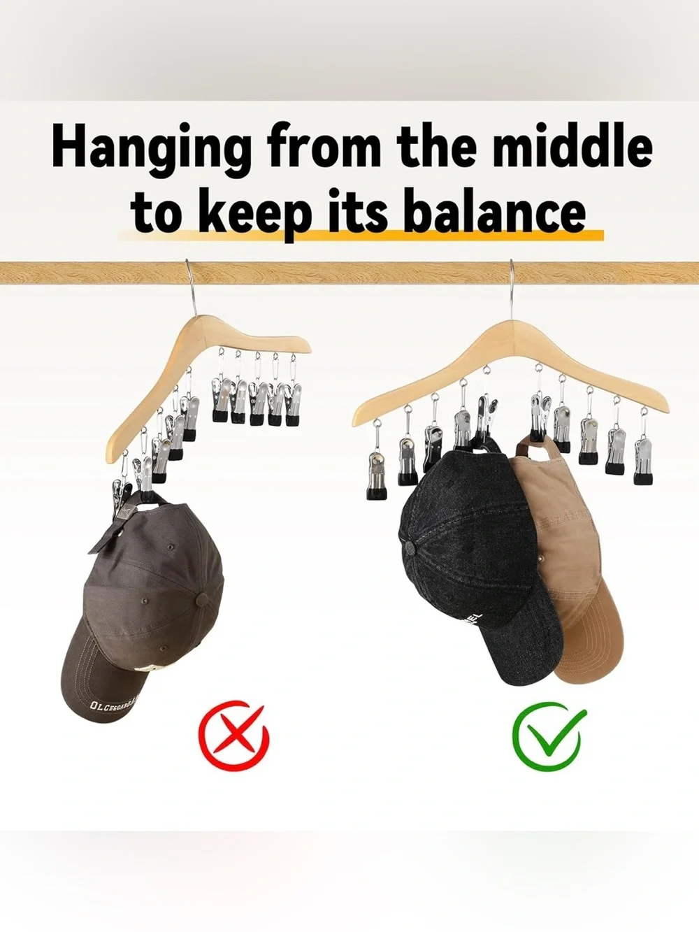 Legging organizer for closet, wooden yoga pants hanger set of 2